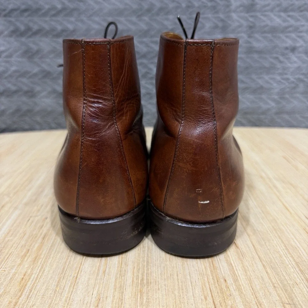 Vintage Cole Haan Boots Men 9.5 Chukka Brown Leather Lace Ankle Italy